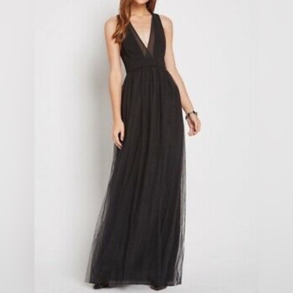 BCBGeneration Tulle Black Maxi Dress